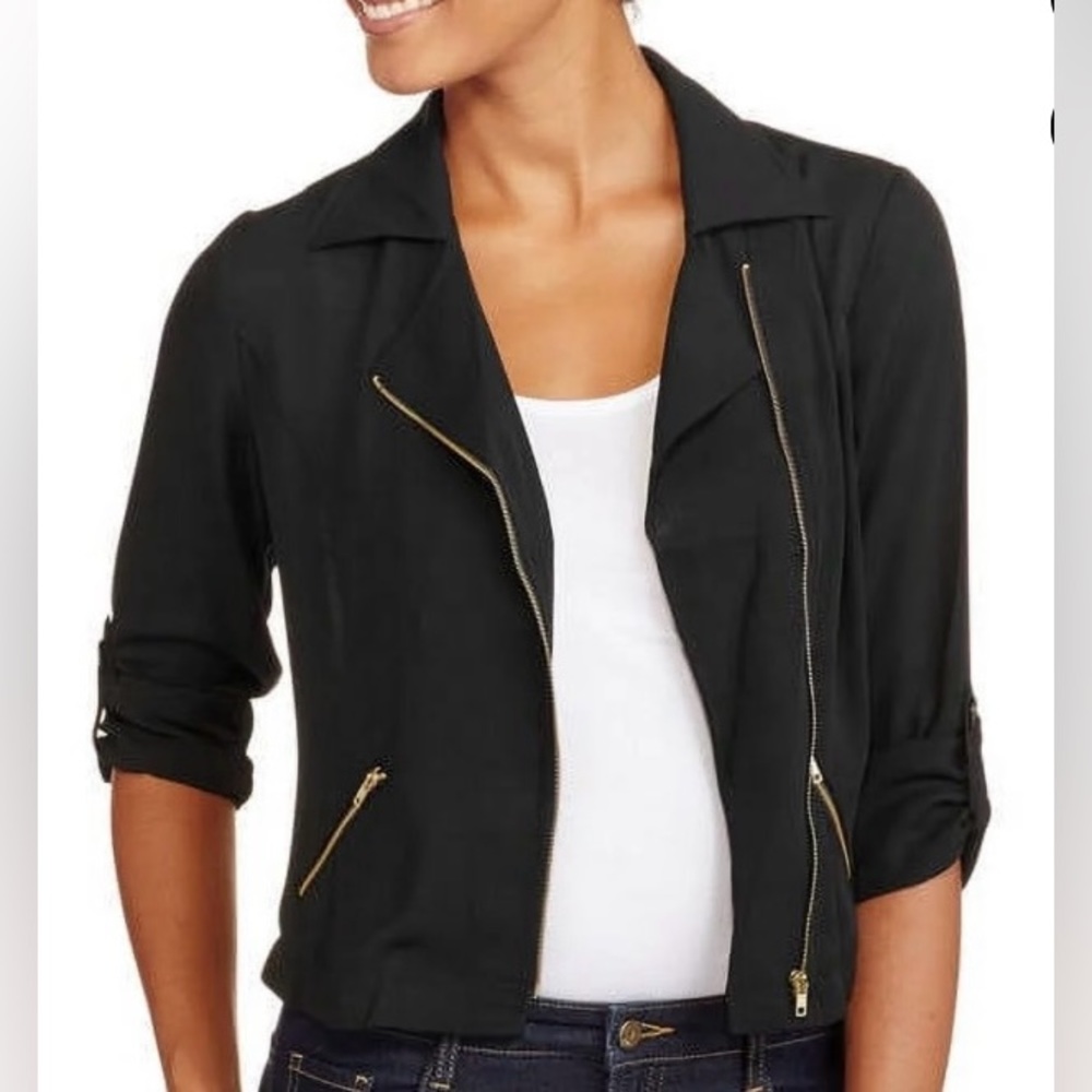 Ali & Kris Semi Sheer Moto Jacket Size Large